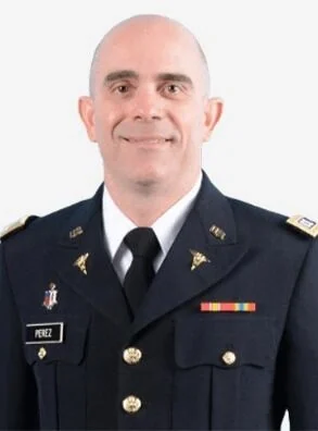 Dr. Javier Perez in U.S. Army dress uniform.